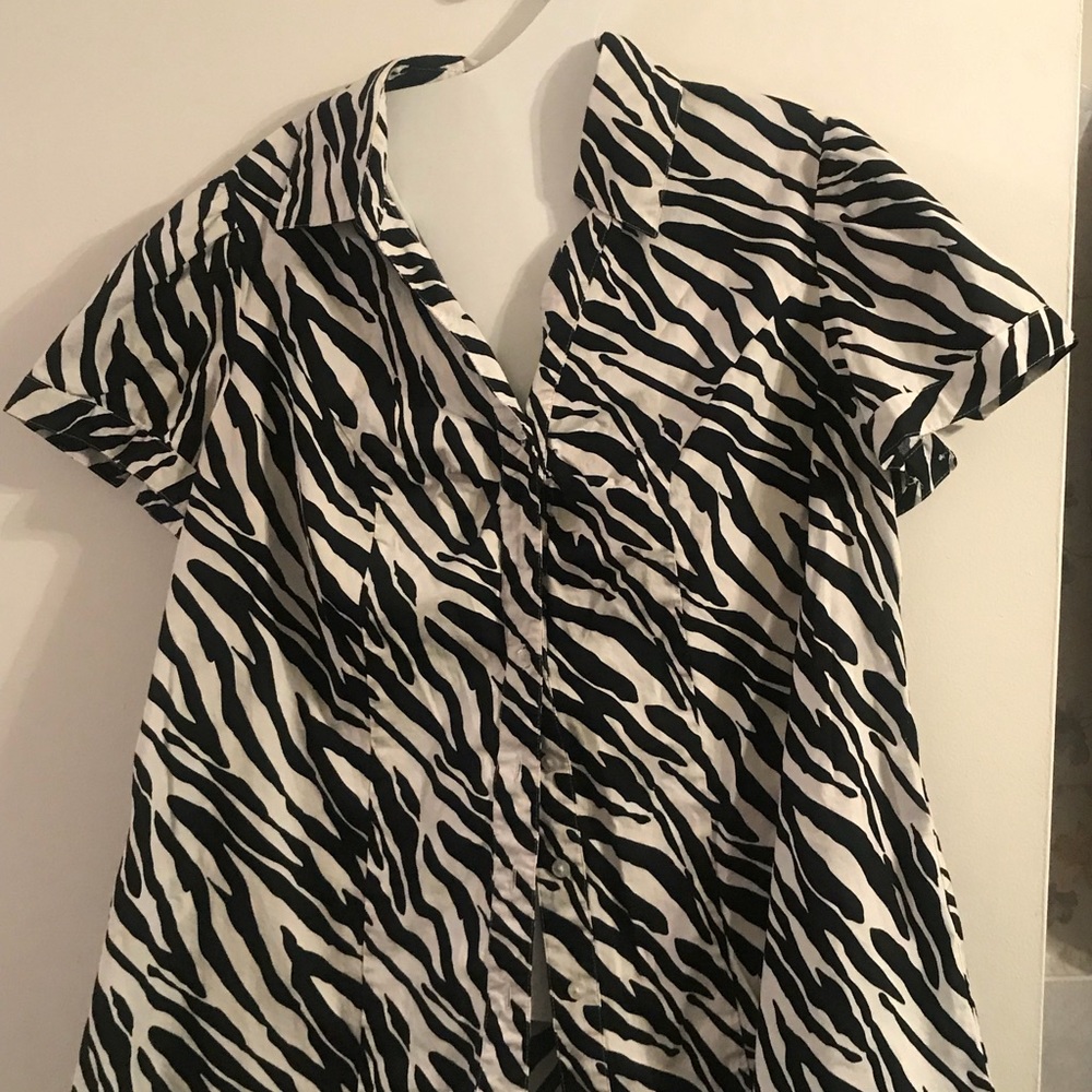 Lane Bryant Zebra camp shirt